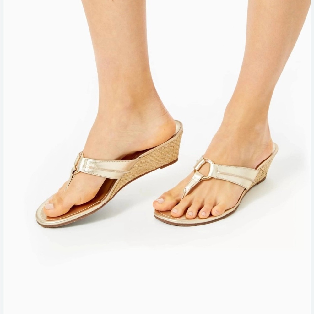 Gold Wedge Sandals